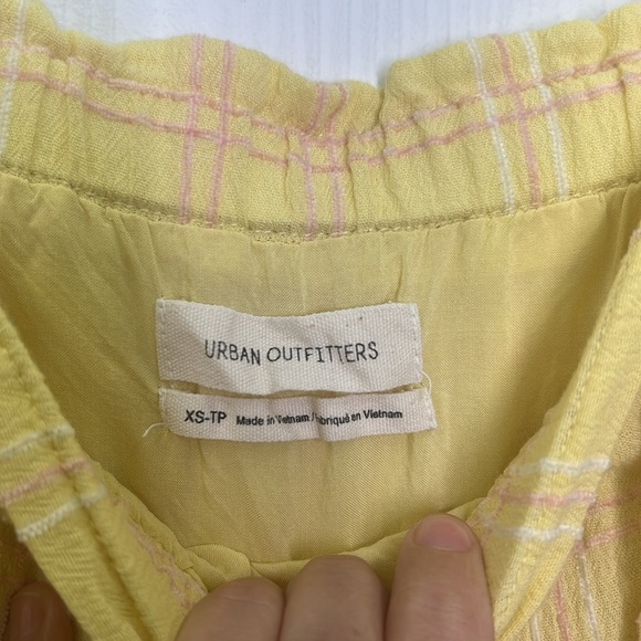 Urban Outfitters - Ruffle Me Yellow Gingham Spaghetti Strap Short Romper SZ XS - Picture 7 of 11